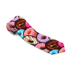 Галстук 3D с принтом Sweet donut s в Тюмени, 100% полиэстер | Длина 148 см; Плотность 150-180 г/м2 | confetti | donut | donuts | glaze | powder | shugar | sweet | глазурь | конфетти | пончик | пончики | пудра | сахар | сладкий