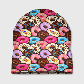 Шапка 3D с принтом Sweet donut s в Санкт-Петербурге, 100% полиэстер | универсальный размер, печать по всей поверхности изделия | confetti | donut | donuts | glaze | powder | shugar | sweet | глазурь | конфетти | пончик | пончики | пудра | сахар | сладкий