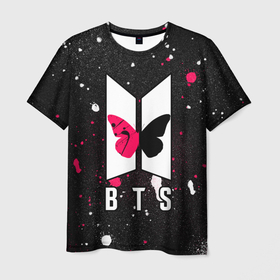 Мужская футболка 3D с принтом BTS | Бабочка , 100% полиэфир | прямой крой, круглый вырез горловины, длина до линии бедер | bts | j pop | jhope | jimin | jin | jungkook | korea | kpop | music | nct | pop | pop idols | suga | v | айдолы | бабочка | бтс | идолы | к поп | корейская музыка | корея | логотип | нст | поп | попса | розовый | чимин
