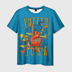 Мужская футболка 3D с принтом Suffer  Draw 3D в Екатеринбурге, 100% полиэфир | прямой крой, круглый вырез горловины, длина до линии бедер | art | vladdvade | графический планшет | карандаш | кисть | перья | профессия | рисовать | художник