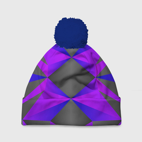 Шапка 3D c помпоном с принтом Неоновый ромб | Neon в Курске, 100% полиэстер | универсальный размер, печать по всей поверхности изделия | neon | геометрия | квадрат | неон | неоновый | ромб | синий | сочный | треугольник | фиолетовый | черный