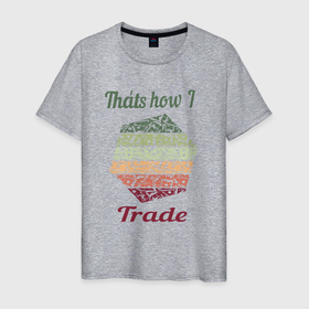 Мужская футболка хлопок с принтом Trade в Белгороде, 100% хлопок | прямой крой, круглый вырез горловины, длина до линии бедер, слегка спущенное плечо. | trade | биржа | валюта | винтаж | график | доллор | монеты | торговля | трейдинг