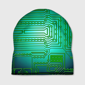 Шапка 3D с принтом чип chip , 100% полиэстер | универсальный размер, печать по всей поверхности изделия | chip | electric | electronic | electronic board | печатная плата | плата | чип | электронная плата