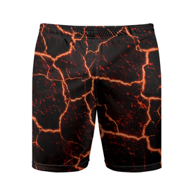 Мужские шорты спортивные с принтом раскаленная лава hot lava в Новосибирске,  |  | hot | hot lava | lava | лава | раскаленная лава