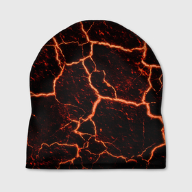 Шапка 3D с принтом раскаленная лава hot lava в Новосибирске, 100% полиэстер | универсальный размер, печать по всей поверхности изделия | Тематика изображения на принте: hot | hot lava | lava | лава | раскаленная лава