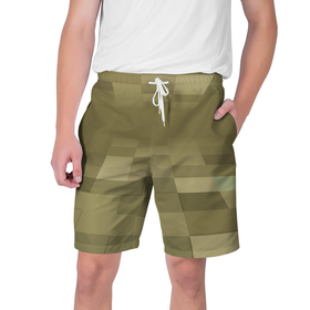Мужские шорты 3D с принтом Пиксельный военный фон в Курске,  полиэстер 100% | прямой крой, два кармана без застежек по бокам. Мягкая трикотажная резинка на поясе, внутри которой широкие завязки. Длина чуть выше колен | 3д | военный | квадрат | перспектива | пиксел | пиксельный фон | солдат