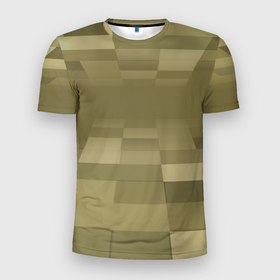 Мужская футболка 3D Slim с принтом Пиксельный военный фон в Курске, 100% полиэстер с улучшенными характеристиками | приталенный силуэт, круглая горловина, широкие плечи, сужается к линии бедра | 3д | военный | квадрат | перспектива | пиксел | пиксельный фон | солдат