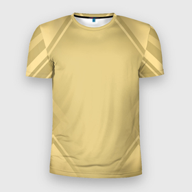 Мужская футболка 3D Slim с принтом Золотая абстракция в Кировске, 100% полиэстер с улучшенными характеристиками | приталенный силуэт, круглая горловина, широкие плечи, сужается к линии бедра | 3д | геометрия | золотая абстракция | квадраты | полосы | стиль