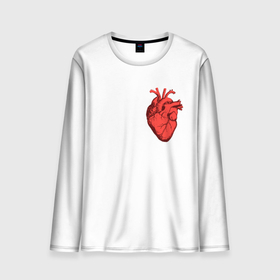 Мужской лонгслив 3D с принтом прозрачное сердце в Тюмени, 100% полиэстер | длинные рукава, круглый вырез горловины, полуприлегающий силуэт | Тематика изображения на принте: анатомия | в топе | в тренде | внутри тебя | сердце
