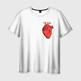 Мужская футболка 3D с принтом прозрачное сердце в Санкт-Петербурге, 100% полиэфир | прямой крой, круглый вырез горловины, длина до линии бедер | анатомия | в топе | в тренде | внутри тебя | сердце