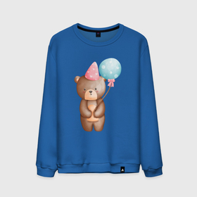 Мужской свитшот хлопок с принтом Медвежонок с шариками (День Рождения) в Курске, 100% хлопок |  | день рождения | медведь | медвежонок | мишка | поздравления | праздник | шарик | шарики