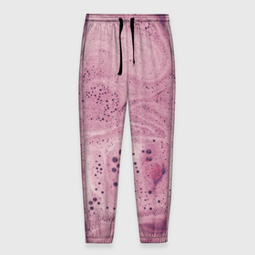 Мужские брюки 3D с принтом Нежная розовая пенка , 100% полиэстер | манжеты по низу, эластичный пояс регулируется шнурком, по бокам два кармана без застежек, внутренняя часть кармана из мелкой сетки | нежность | пена | пенка | пузыри | розовый