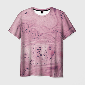 Мужская футболка 3D с принтом Нежная розовая пенка в Тюмени, 100% полиэфир | прямой крой, круглый вырез горловины, длина до линии бедер | нежность | пена | пенка | пузыри | розовый