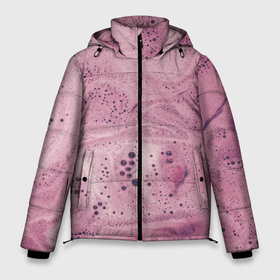 Мужская зимняя куртка 3D с принтом Нежная розовая пенка в Тюмени, верх — 100% полиэстер; подкладка — 100% полиэстер; утеплитель — 100% полиэстер | длина ниже бедра, свободный силуэт Оверсайз. Есть воротник-стойка, отстегивающийся капюшон и ветрозащитная планка. 

Боковые карманы с листочкой на кнопках и внутренний карман на молнии. | нежность | пена | пенка | пузыри | розовый