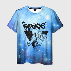 Мужская футболка 3D с принтом космическое граффити в Петрозаводске, 100% полиэфир | прямой крой, круглый вырез горловины, длина до линии бедер | cosmos | space | астрономия | вселенная | галактика | граффити | звезды | инопланетяне | космос | нло