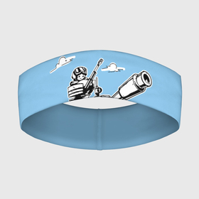 Повязка на голову 3D с принтом Танкота (небесно голубой) в Петрозаводске,  |  | военный | война | забавный | комикс | милитари | мультик | мультяшка | т 90 | танк | танкист | техника | юмор
