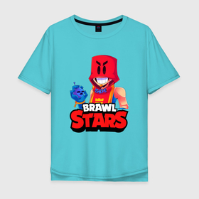 Мужская футболка хлопок Oversize с принтом Рисунок Грома из Brawl Stars в Курске, 100% хлопок | свободный крой, круглый ворот, “спинка” длиннее передней части | brawl | brawl stars | brawlstars | grom | бравлстарс | гром