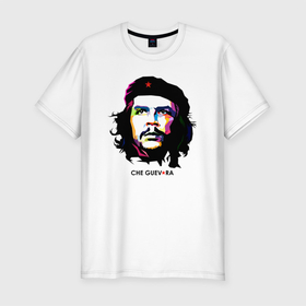 Мужская футболка хлопок Slim с принтом Че Гевара поп арт в Санкт-Петербурге, 92% хлопок, 8% лайкра | приталенный силуэт, круглый вырез ворота, длина до линии бедра, короткий рукав | венесуэла | куба | революция | социализм | че | че гевара | чегевара
