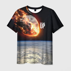 Мужская футболка 3D с принтом Dont look up Comets flight в Екатеринбурге, 100% полиэфир | прямой крой, круглый вырез горловины, длина до линии бедер | comet | cosmos | earth | film | flight | planet | space | star | звезда | земля | комета | космос | очки | планета | полёт | фильм
