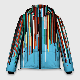Мужская зимняя куртка 3D с принтом Glitch pattern 2087 в Петрозаводске, верх — 100% полиэстер; подкладка — 100% полиэстер; утеплитель — 100% полиэстер | длина ниже бедра, свободный силуэт Оверсайз. Есть воротник-стойка, отстегивающийся капюшон и ветрозащитная планка. 

Боковые карманы с листочкой на кнопках и внутренний карман на молнии. | color | fashion | glitch | vanguard | авангерд | глитч | мода | цвет