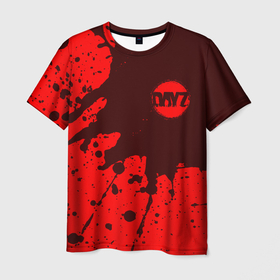 Мужская футболка 3D с принтом DAYZ + Брызги в Петрозаводске, 100% полиэфир | прямой крой, круглый вырез горловины, длина до линии бедер | Тематика изображения на принте: arma 2 | arma2 | day | day z | dayz | game | games | horror | logo | paint | survival | zombie | брызги | выживание | дэй | дэй зи | зомби | игра | игры | краска | лого | логотип | логотипы | символ | символы