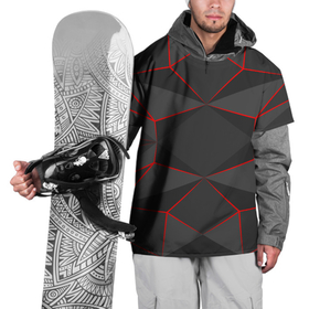 Накидка на куртку 3D с принтом Neon | Неоновый два колор , 100% полиэстер |  | black | color | geometry | neon | red | блэк | геометрия | два | квадрат | колор | красный | лазер | лазерный | неон | ред | ромб | черный
