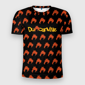 Мужская футболка 3D Slim с принтом Дунканвилль (Логотип)   Duncanville (Logo) в Белгороде, 100% полиэстер с улучшенными характеристиками | приталенный силуэт, круглая горловина, широкие плечи, сужается к линии бедра | Тематика изображения на принте: cartoon | duncan | анни | джек | джинг | дункан | кимберли | мульт | энни