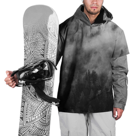 Накидка на куртку 3D с принтом ТУМАН НАД ЛЕСОМ. МРАЧНО в Белгороде, 100% полиэстер |  | forest | деревья | дым | лес | мрачный лес | природа | туман | туманный лес