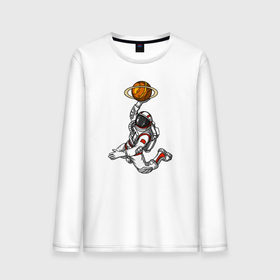 Мужской лонгслив хлопок с принтом Космический баскетболист в Тюмени, 100% хлопок |  | basketball | nba | streetball | астронавт | баскетбол | баскетболист | космонавт | мяч | нба | скафандр | спорт | стритбол | юпитер