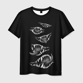 Мужская футболка 3D с принтом Пасти Хелсинг в Тюмени, 100% полиэфир | прямой крой, круглый вырез горловины, длина до линии бедер | anime | hellsing | алукард | аниме | анимэ | ван хеллсинг | интегра | миллениум | хэллсинг | хэлсинг