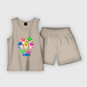 Детская пижама с шортами хлопок с принтом Baby Shark Dance в Тюмени,  |  | baby shark dance | акула | детская песня | детский ролик | детям | танец | ютуб