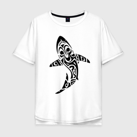 Мужская футболка хлопок Oversize с принтом Sharks tattoo в Петрозаводске, 100% хлопок | свободный крой, круглый ворот, “спинка” длиннее передней части | fin | predator | shark | tail | tattoo | акула | плавник | татуировка | хвост | хищник