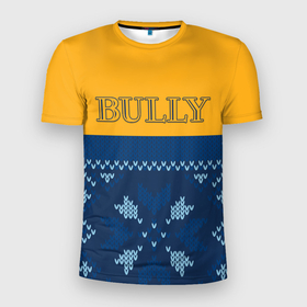 Мужская футболка 3D Slim с принтом Bully | Задира в Екатеринбурге, 100% полиэстер с улучшенными характеристиками | приталенный силуэт, круглая горловина, широкие плечи, сужается к линии бедра | bully | canis canem edit | emblem | logo | rockstar | були | булли | компьютерная игра | лого | логотип | собака ест собаку | хулиган | эмблема