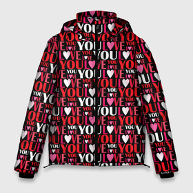 Мужская зимняя куртка 3D с принтом I Love You (Я Люблю Тебя) в Белгороде, верх — 100% полиэстер; подкладка — 100% полиэстер; утеплитель — 100% полиэстер | длина ниже бедра, свободный силуэт Оверсайз. Есть воротник-стойка, отстегивающийся капюшон и ветрозащитная планка. 

Боковые карманы с листочкой на кнопках и внутренний карман на молнии. | Тематика изображения на принте: 14 февраля | love | valentines day | амур | ангел | валентинка | влюбленность | вторая половинка | день всех влюбленных | купидон | любовь | нежность | отношения | подарок любви | поцелуй | праздник любви