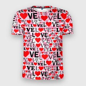 Мужская футболка 3D Slim с принтом Love Love Love (любовь) в Екатеринбурге, 100% полиэстер с улучшенными характеристиками | приталенный силуэт, круглая горловина, широкие плечи, сужается к линии бедра | Тематика изображения на принте: 14 февраля | love | valentines day | амур | ангел | валентинка | влюбленность | вторая половинка | день всех влюбленных | купидон | любовь | нежность | отношения | подарок любви | поцелуй | праздник любви