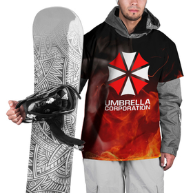 Накидка на куртку 3D с принтом Umbrella Corporation пламя в Тюмени, 100% полиэстер |  | corp | corporation | resident evil | umbrella | umbrella corporation | зомбиапокалипсис | зонт | игра