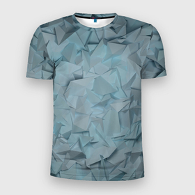 Мужская футболка 3D Slim с принтом ЛеДяная Геометрия в Курске, 100% полиэстер с улучшенными характеристиками | приталенный силуэт, круглая горловина, широкие плечи, сужается к линии бедра | геометрия | лед | ледяная геометрия | светлая | холод
