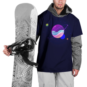 Накидка на куртку 3D с принтом Ночной Юпитер в Екатеринбурге, 100% полиэстер |  | Тематика изображения на принте: звезды | космос | ночь | планета | юпитер