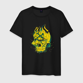 Мужская футболка хлопок с принтом Bad Label в Петрозаводске, 100% хлопок | прямой крой, круглый вырез горловины, длина до линии бедер, слегка спущенное плечо. | bad | monster | skull | злой | крест | монстр | череп