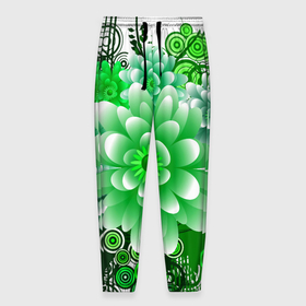 Мужские брюки 3D с принтом Яркая пышная летняя зелень в Санкт-Петербурге, 100% полиэстер | манжеты по низу, эластичный пояс регулируется шнурком, по бокам два кармана без застежек, внутренняя часть кармана из мелкой сетки | Тематика изображения на принте: бабочки | весна | зеленый | зелень | краски | лето | растения | цветы | яркий