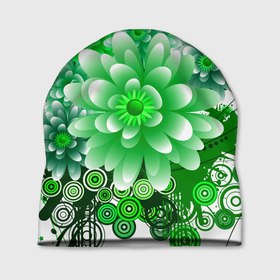 Шапка 3D с принтом Яркая пышная летняя зелень в Белгороде, 100% полиэстер | универсальный размер, печать по всей поверхности изделия | бабочки | весна | зеленый | зелень | краски | лето | растения | цветы | яркий