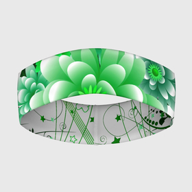 Повязка на голову 3D с принтом Яркая пышная летняя зелень в Тюмени,  |  | Тематика изображения на принте: бабочки | весна | зеленый | зелень | краски | лето | растения | цветы | яркий