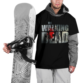 Накидка на куртку 3D с принтом walking dead   лого с пятнами крови в Курске, 100% полиэстер |  | walking dead | апокалипсис | болезнь | вирус | выживание | зомби | конец света | кровь | пандемия | ходячие мертвецы | эпидемия