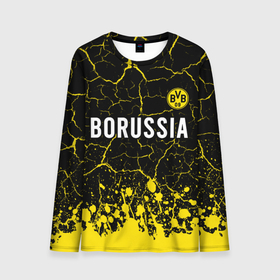 Мужской лонгслив 3D с принтом BORUSSIA + Брызги в Новосибирске, 100% полиэстер | длинные рукава, круглый вырез горловины, полуприлегающий силуэт | borussia | club | dortmund | footbal | logo | paint | боруссия | брызги | дортмунд | знак | клуб | краска | логотип | логотипы | символ | символы | форма | футбол | футбольная | футбольный
