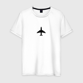 Мужская футболка хлопок с принтом САМОЛЕТ В ОТПУСК в Петрозаводске, 100% хлопок | прямой крой, круглый вырез горловины, длина до линии бедер, слегка спущенное плечо. | боинг | в отпуск | для отпуска | перелет | самолёт | самолет в отпуск | турист