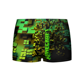 Мужские трусы 3D с принтом Minecraft, pattern 2022 в Екатеринбурге, 50% хлопок, 50% полиэстер | классическая посадка, на поясе мягкая тканевая резинка | Тематика изображения на принте: game | minecraft | pattern | vanguard | авангард | игра | майнкрафт | объём