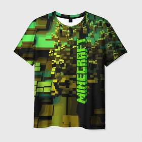 Мужская футболка 3D с принтом Minecraft, pattern 2022 в Санкт-Петербурге, 100% полиэфир | прямой крой, круглый вырез горловины, длина до линии бедер | Тематика изображения на принте: game | minecraft | pattern | vanguard | авангард | игра | майнкрафт | объём