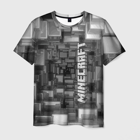 Мужская футболка 3D с принтом Minecraft, pattern 2066 в Санкт-Петербурге, 100% полиэфир | прямой крой, круглый вырез горловины, длина до линии бедер | game | minecraft | pattern | texture | игра | майнкрвфт | объём | текстура