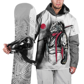 Накидка на куртку 3D с принтом Тигр воин   Самурай с катаной на спине в Курске, 100% полиэстер |  | japan | katana | samurai | tiger | белый тигр | большой кот | бусидо | воин | графика | катана | красный | самурай | символ года | тигр | хуманизация | япония