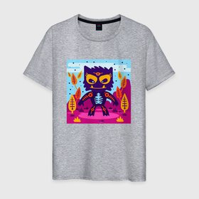 Мужская футболка хлопок с принтом кот инопланетянин в Курске, 100% хлопок | прямой крой, круглый вырез горловины, длина до линии бедер, слегка спущенное плечо. | alien | cat | внеземной | инопланетянин | кот | пришелец